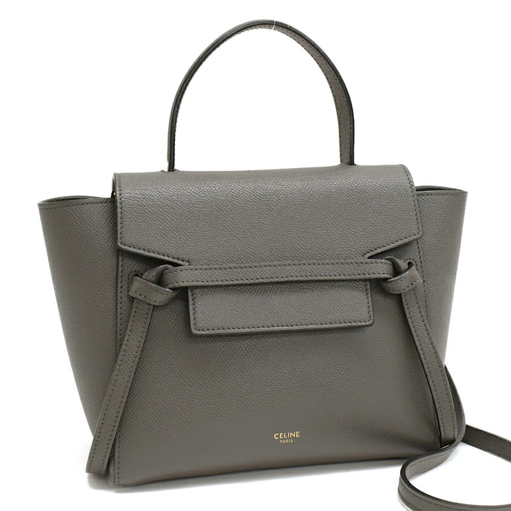 Celine Belt Bag Handbag Leather Gray